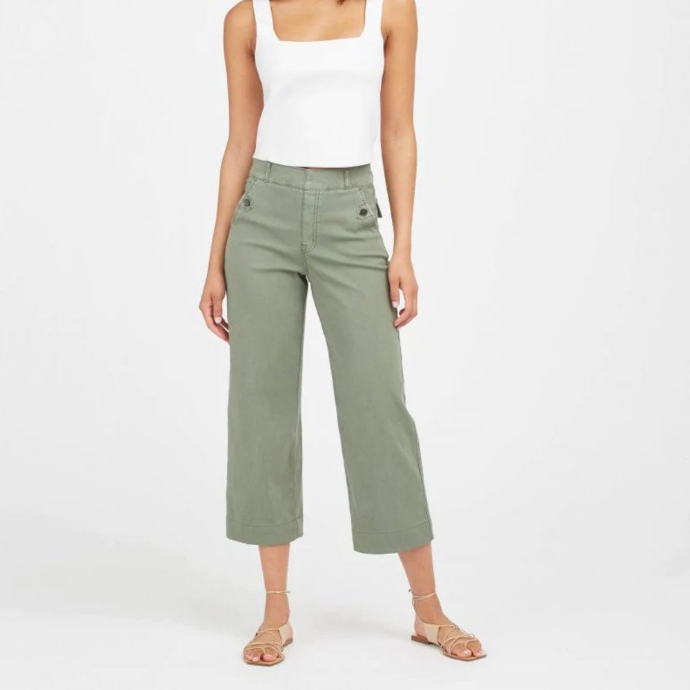 SPANX Stretch Twill Cropped Wide Leg Pant